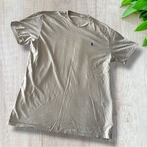 Polo Ralph Lauren T Shirt Mens Large Gray/Tan Crew Neck Short Sleeve